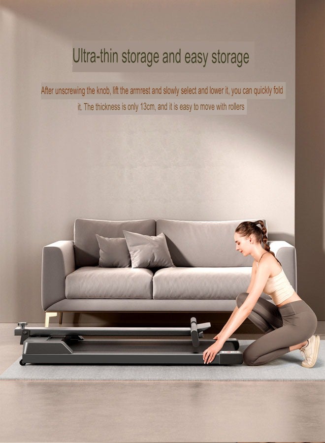 KLNAMAEAAN Ultra-Quiet Folding Electric Treadmill with Flat Plate and Armrests for Home Gym - Image 5