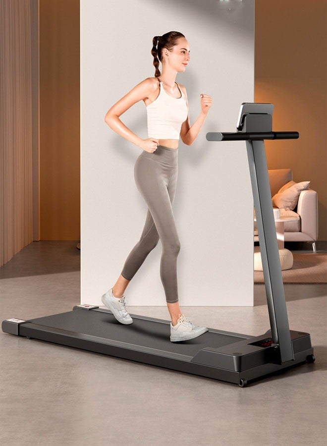 KLNAMAEAAN Ultra-Quiet Folding Electric Treadmill with Flat Plate and Armrests for Home Gym - Image 4