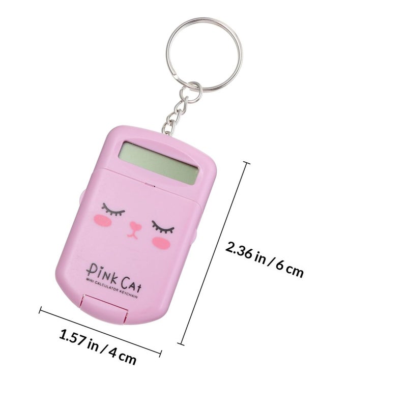 آلة حاسبة صغيرة وردية 2 حبة، آلة حاسبة محمولة للجيب للطلاب والمدرسة والسفر - Image 3