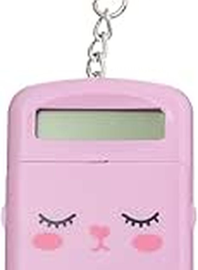 آلة حاسبة صغيرة وردية 2 حبة، آلة حاسبة محمولة للجيب للطلاب والمدرسة والسفر - Image 1