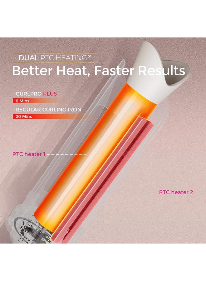 TYMO Upgraded Automatic Rotating Curling Iron - TYMO CurlPro Plus Long Barrel Curling Wand for Long Hair, Ceramic Hair Curler for Women, Anti-Scald, Tangle-Free, 600M Ionic, Dual Voltage, Gold, 1 Inch - Image 4