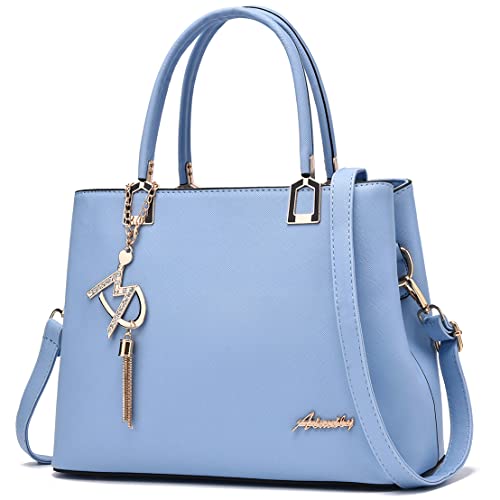 ToLFE Womens Purses and Handbags Shoulder Bags Ladies Designer Top Handle Satchel Tote Bag (W1 Light Blue) - Image 1