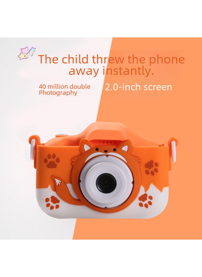 Children's Digital Small SLR Camera Front And Back HD Double-camera Cartoon Mini Camera-Color:X6S Pink Mouse  - Image 2