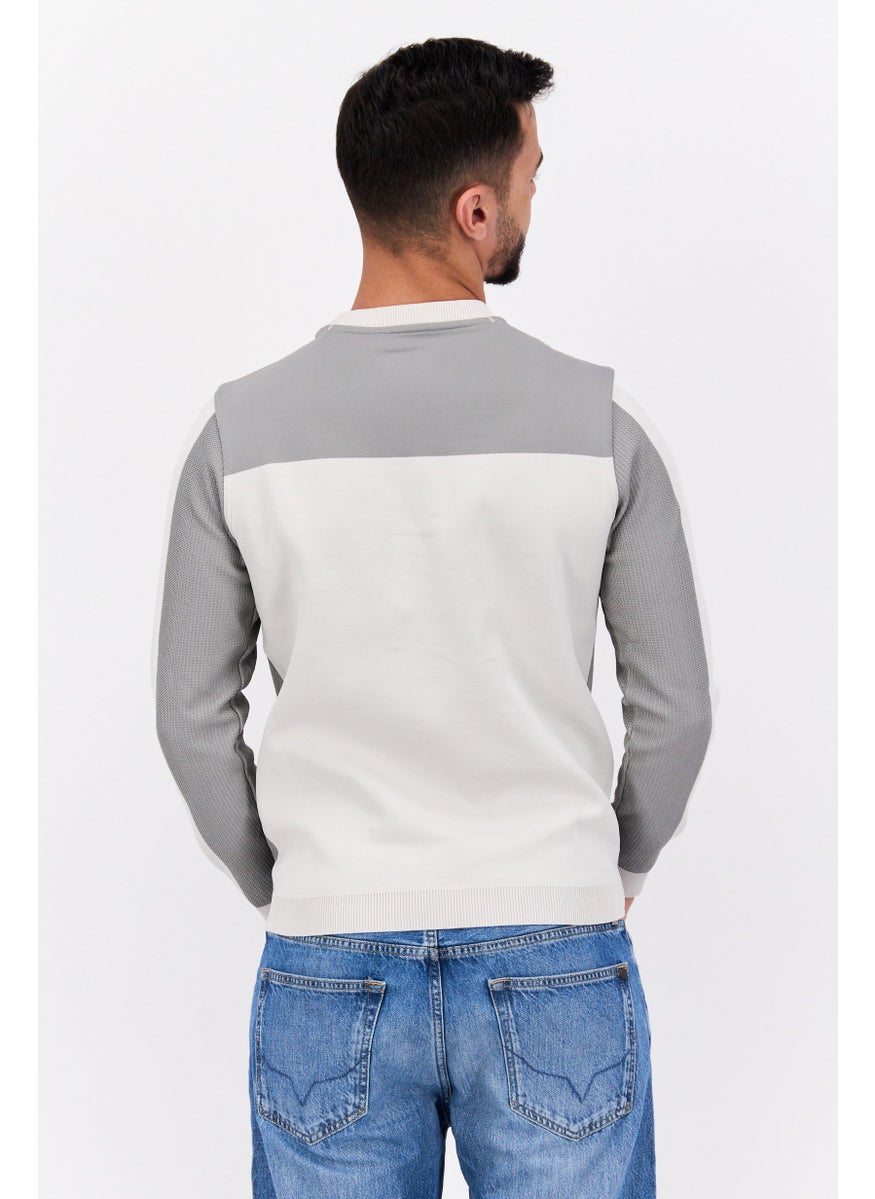 Free Soul Men Crew Neck Long Sleeve Brand Logo Sweatshirt, Grey  - Image 3