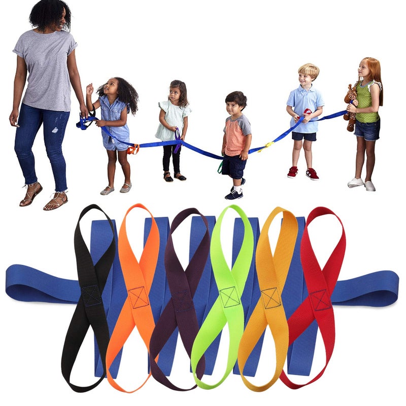 Lainrrew Walking Rope with 12 Colorful Handles Outdoor Safety Rope for Preschool Kindergarten Kids Blue