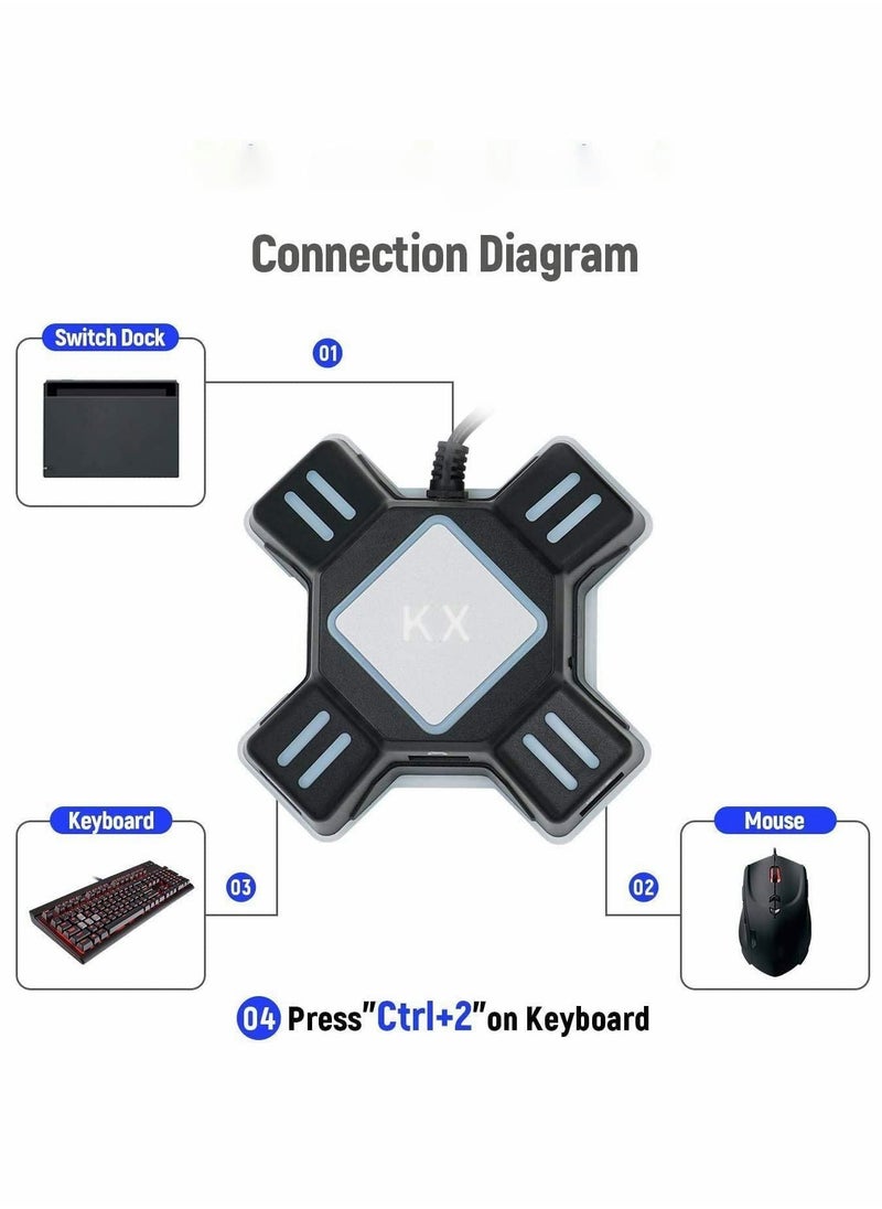 Mouse Keyboard Converter, Game Controller Adapter for USB 2.0 Mouse Portable Keyboard Adapter Compatible with PS4/Xbox One/N-Switch/PS3