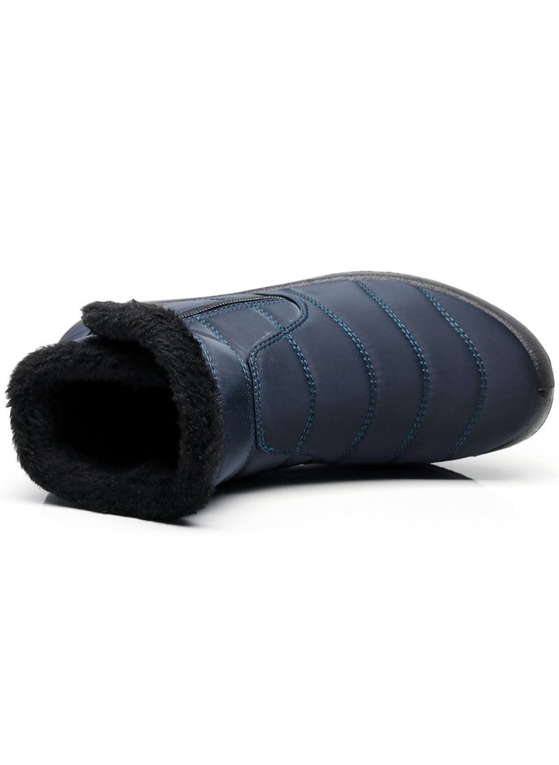 Loquat - Ankle Boots Thermal Waterproof Cotton Boots Blue - Image 1