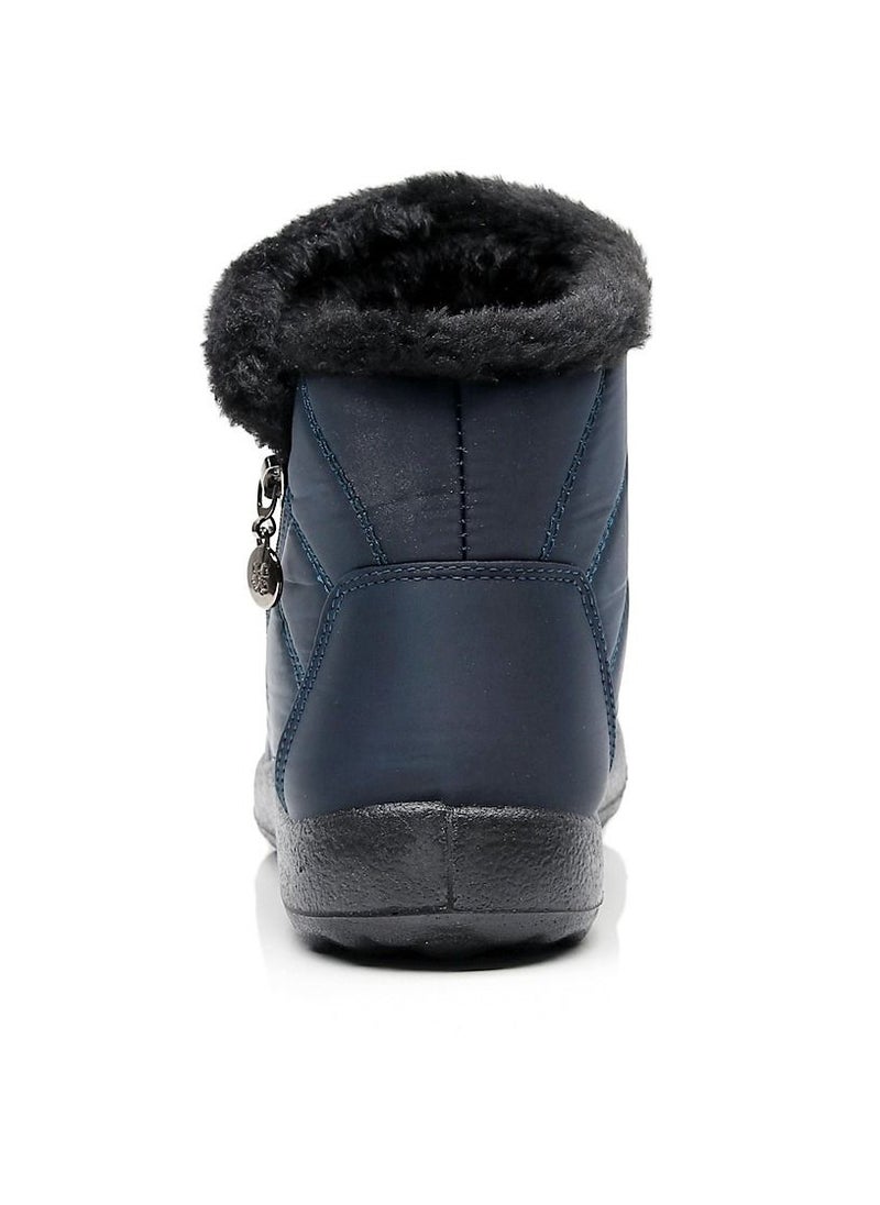 Loquat - Ankle Boots Thermal Waterproof Cotton Boots Blue - Image 1