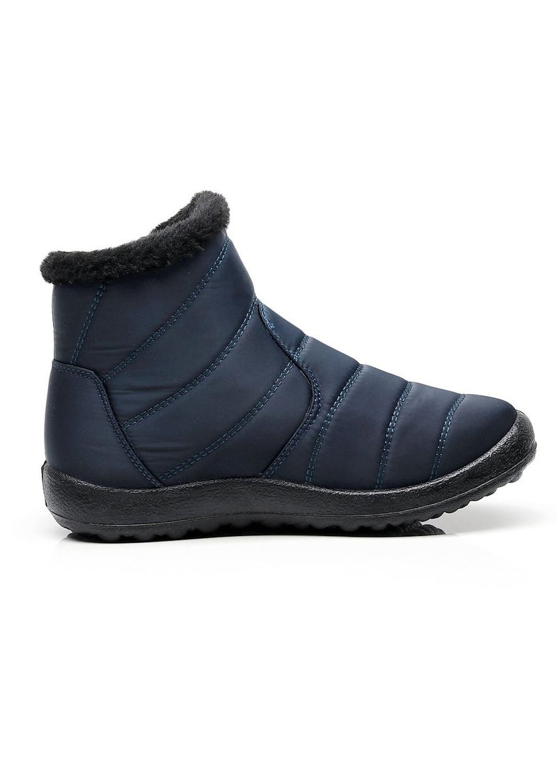 Loquat - Ankle Boots Thermal Waterproof Cotton Boots Blue - Image 1