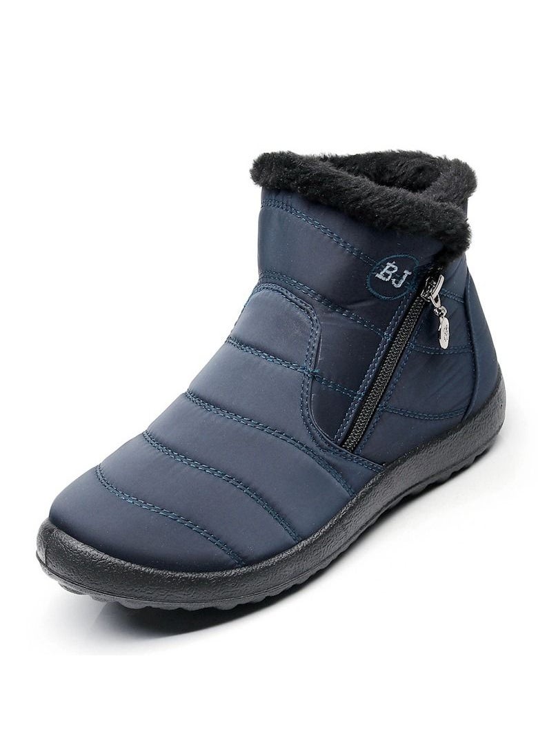 Loquat - Ankle Boots Thermal Waterproof Cotton Boots Blue - Image 1