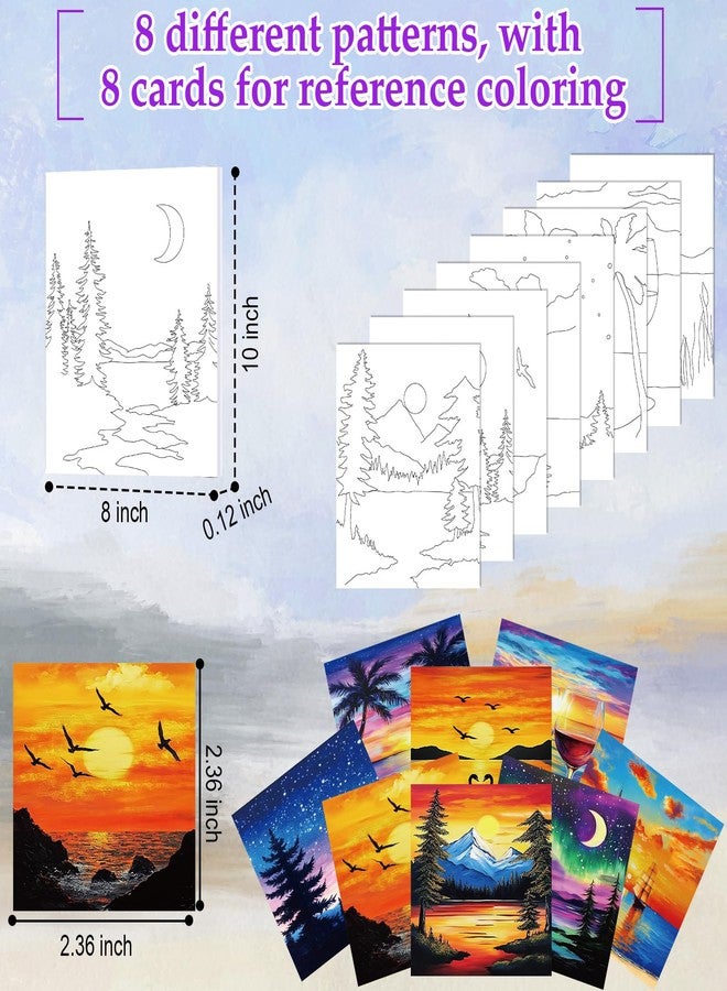 Cholemy 36 Pcs Paint and Sip Kit for Adults 8''x10'' Pre Drawn Canvas for Painting DIY Afro Acrylic Painting Kit Wood Easel Brushes Date Night Bulk for Christmas Party Gifts(Sunset) - Image 4