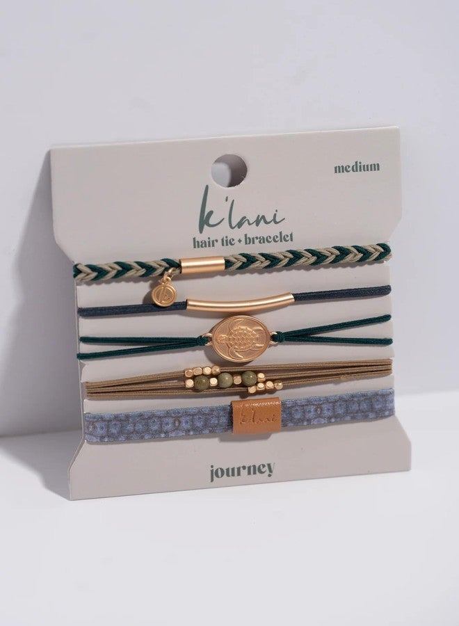 K'lani Journey Bracelets for Women – Elastic Bracelets and Boho Hair Ties – Cute Hair Ties for Women and Hair Tie Accessories – Stylish Bracelets Boho Style for Hair and Wrist – Set of 5 (Small) - Image 3