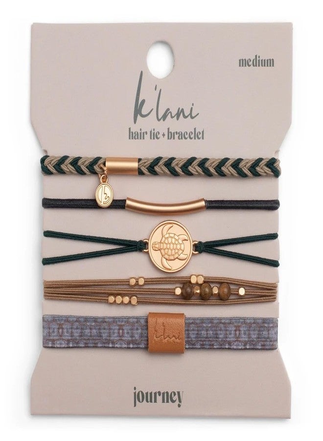 K'lani Journey Bracelets for Women – Elastic Bracelets and Boho Hair Ties – Cute Hair Ties for Women and Hair Tie Accessories – Stylish Bracelets Boho Style for Hair and Wrist – Set of 5 (Small) - Image 1