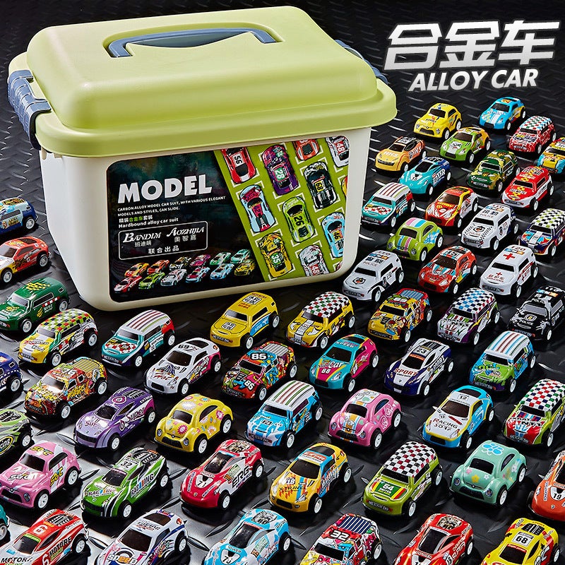 Mini Alloy Iron Car Pull-Back Car Container Set Children'S Boy Sliding Toy Racing Model - Image 2