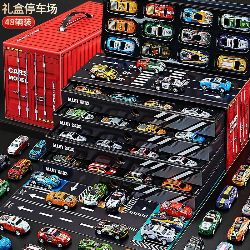 Mini Alloy Iron Car Pull-Back Car Container Set Children'S Boy Sliding Toy Racing Model - Image 3