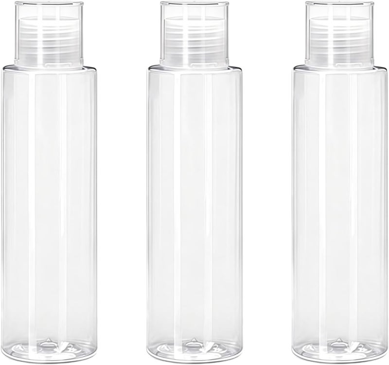 SYBL 3Pcs 150ml/5oz Empty Refillable Clear Plastic Soft Tube Squeezable Bottle With Flip Cover Cosmetic Makeup Bath Shower Gel Lotion Liquid Shampoo Storage Container Jars - Image 1