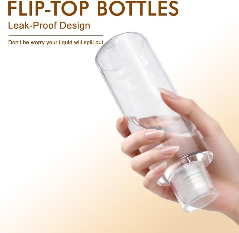 SYBL 3Pcs 150ml/5oz Empty Refillable Clear Plastic Soft Tube Squeezable Bottle With Flip Cover Cosmetic Makeup Bath Shower Gel Lotion Liquid Shampoo Storage Container Jars - Image 4