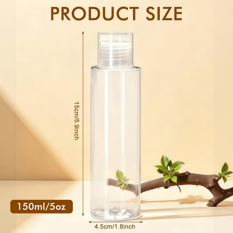 SYBL 3Pcs 150ml/5oz Empty Refillable Clear Plastic Soft Tube Squeezable Bottle With Flip Cover Cosmetic Makeup Bath Shower Gel Lotion Liquid Shampoo Storage Container Jars - Image 5