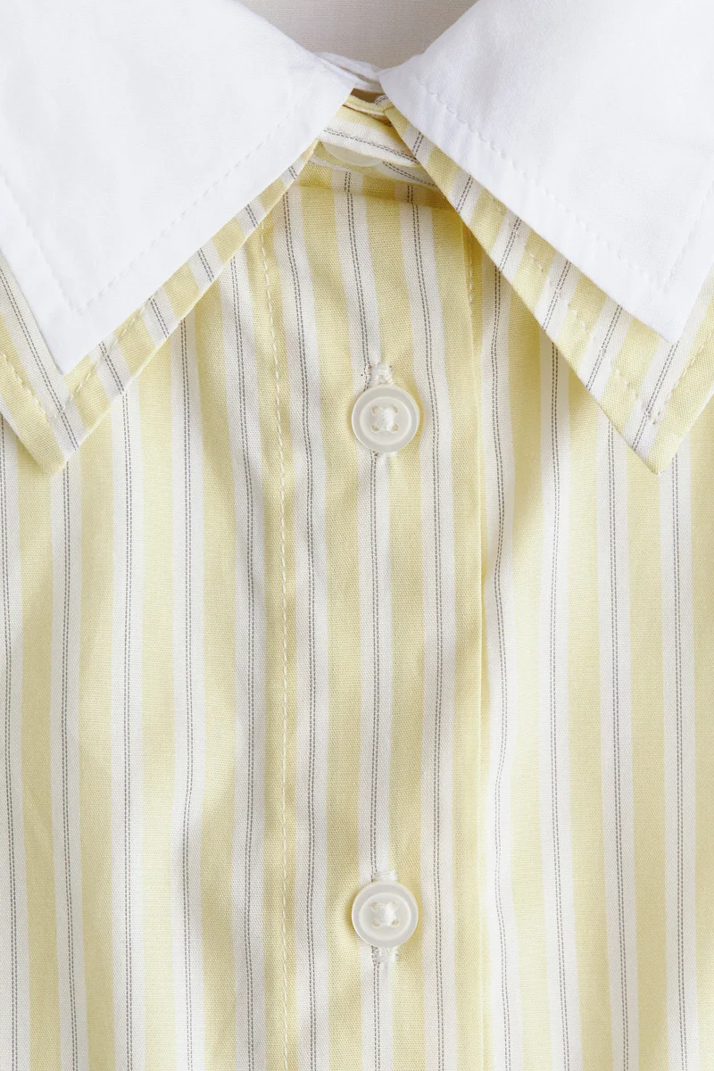 اتش اند ام قميص من البوبلين بتصميم الطبقات