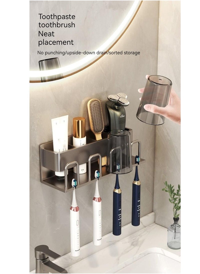 Bathroom Wall Mounted Toothbrush Holder with 4 Cups Toothbrush Holder Bathroom Storage Rack - pzsku/Z4C3173F5718173175E91Z/45/_/1677294818/8d71045a-e09c-456f-9601-2366b88a228b