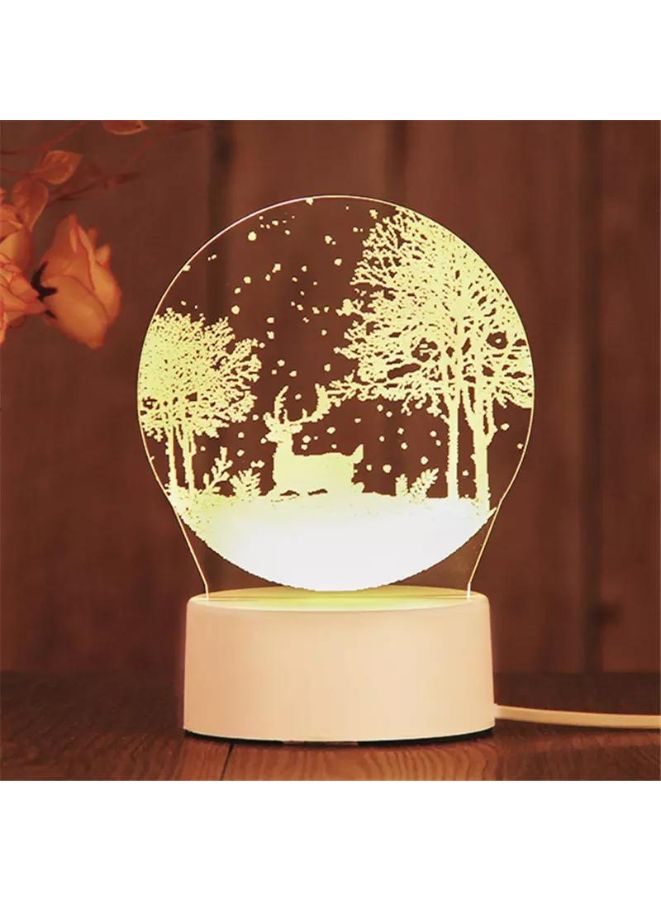Fatio Deer & Trees 3D LED Acrylic Night Light | USB & Battery Powered Bedroom Table Lamp | 20 x 20 x 11 cm - Image 2