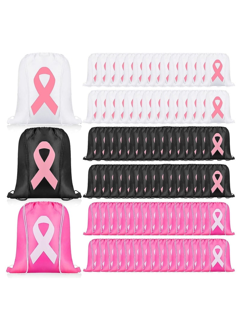 PRINTSHOP4ME PinkCancer Awareness Drawstring Bag-Drawstring Backpack Draw String Storage Bags For Yoga Swimming Gym Sport Party Gift Supplies  - Image 1