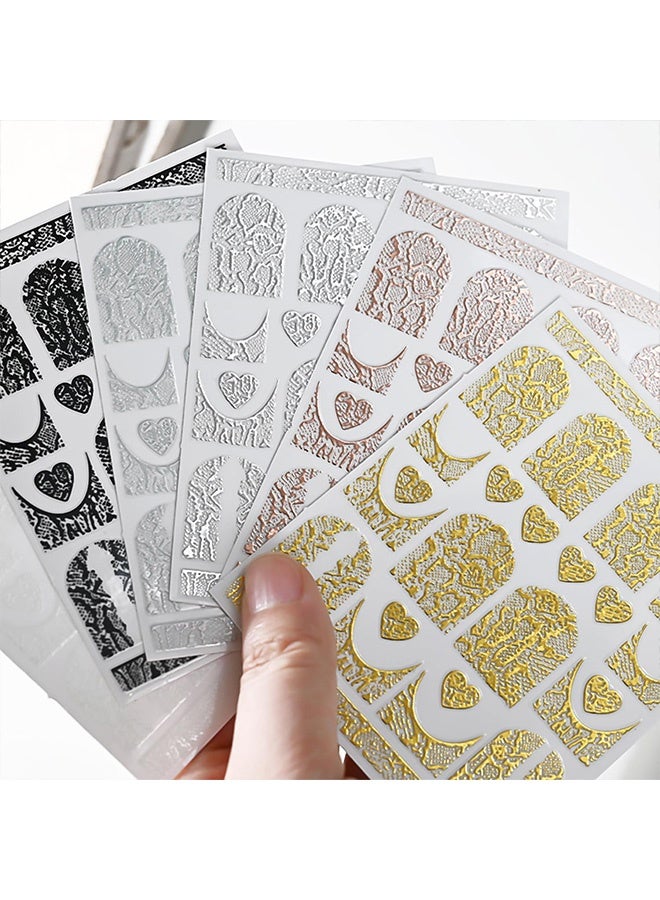 Quantum 6 Sheets 3D Gold Foil Snake Print Nail Art Stickers Self-Adhesive Nail Decals Heart Snake Skin Nail Stickers for DIY Nails Art Decorations - Image 5