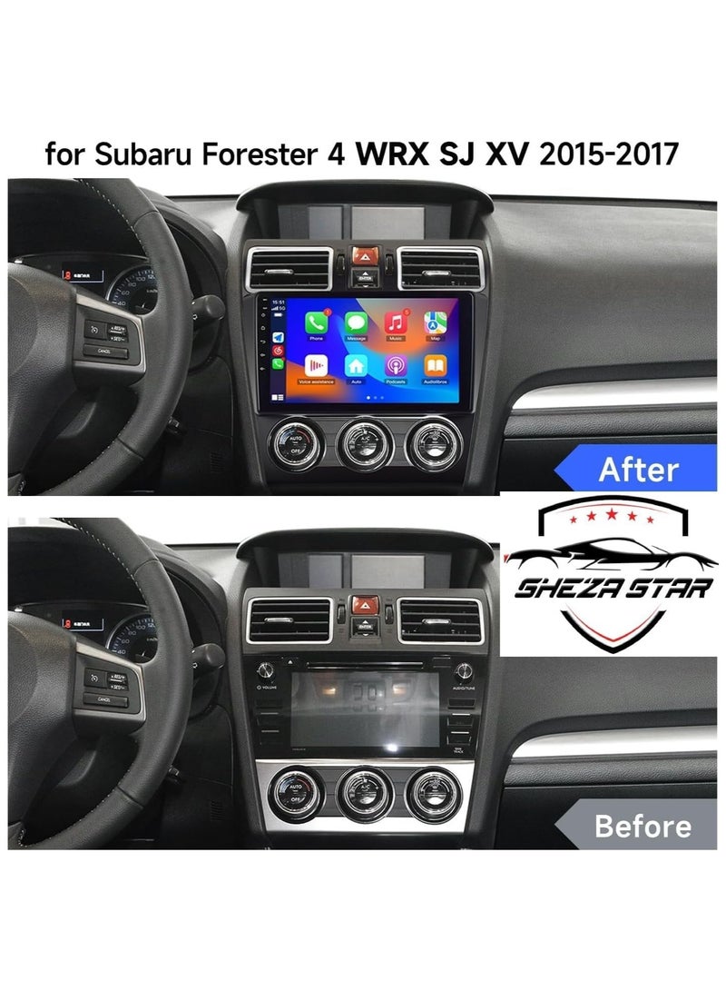 شيزا ستار ستيريو سيارة أندرويد لسيارة سوبارو فورستر 4 WRX SJ XV (2015-2017)، ذاكرة وصول عشوائي (RAM) سعة 4 جيجابايت وذاكرة تخزين داخلية (ROM) سعة 64 جيجابايت، يدعم كار بلاي، واي فاي M-Link، راديو، نظام تحديد المواقع العالمي (GPS)، شاشة لمس IPS مقاس 9 بوصات مع كاميرا AHD. - Image 2