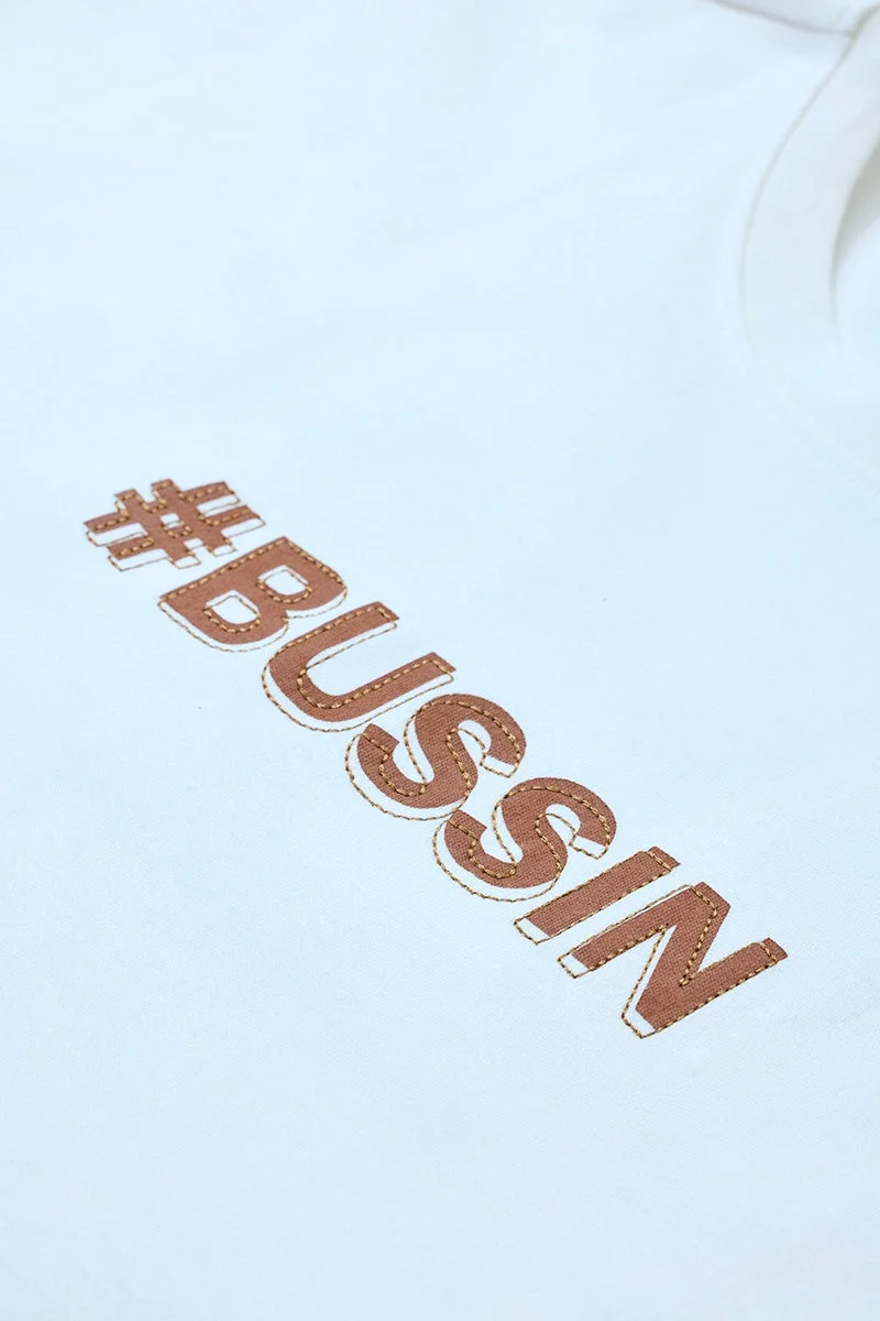 SNITCH White Graphic Half Sleeve Oversized Streetwear T-Shirt