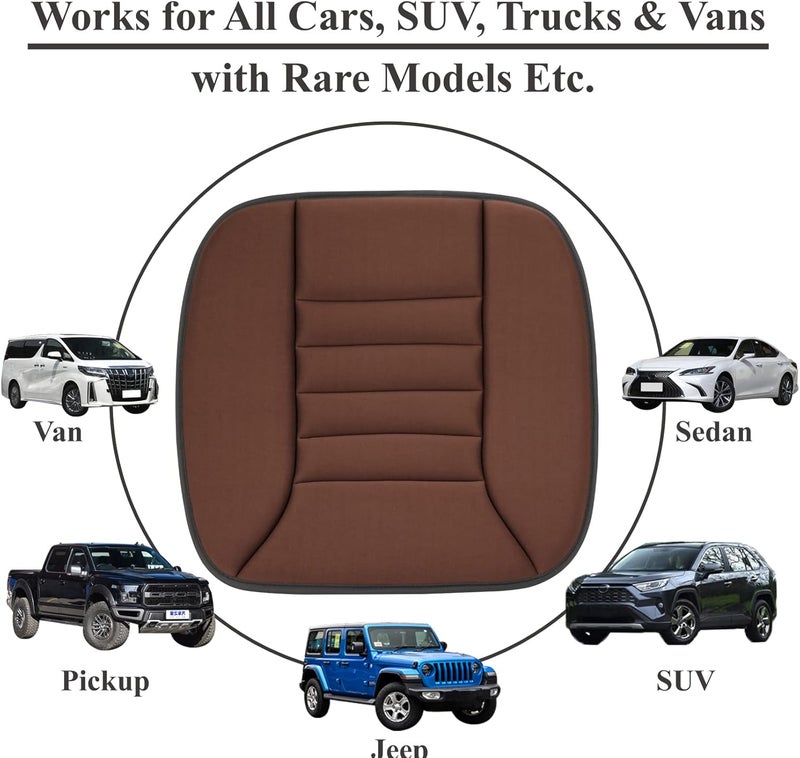kingphenix Car Seat Cushion with 1.2inch Comfort Memory Foam, Seat Cushion for Car and Office Chair (Brown) - Image 5