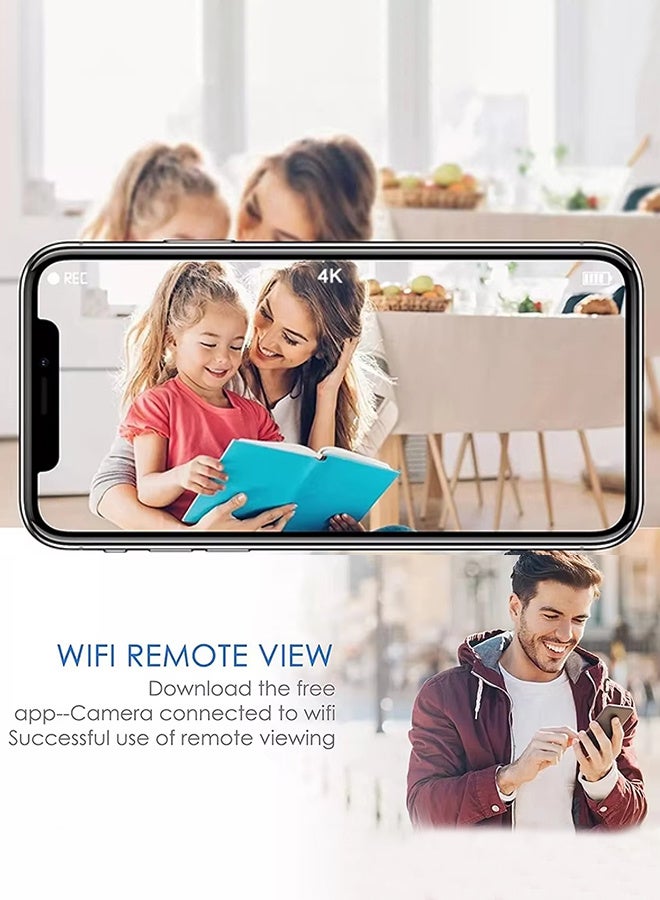 4K WiFi Mini Camera Ultra HD Portable Digital Video Recorder with Infrared Night Vision for Police BodyCam Sports DV And Riding,with 128G Card - Image 5