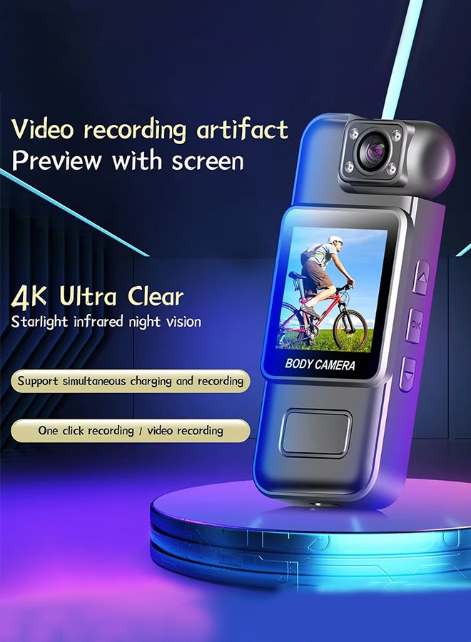 4K WiFi Mini Camera Ultra HD Portable Digital Video Recorder with Infrared Night Vision for Police BodyCam Sports DV And Riding,with 128G Card - Image 2