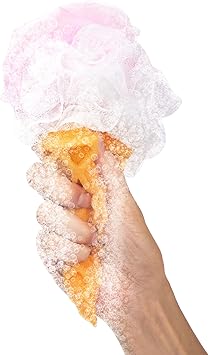 BRUBAKER Set of 4 Bath Sponge Shower Sponge Waffle Ice Soap Sponge 16 oz 45 g Bath Balls for Children and Adults Gentle Exfoliating Sponge Ice Wash Sponge incl Gift Box Colourful - Image 3