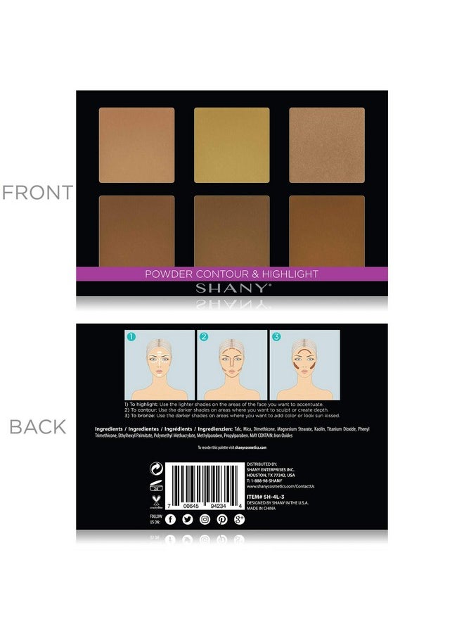 Shany Powder Contour & Highlight Makeup Palette With Mirror 6 Color Contour Palette Contour  - Image 3