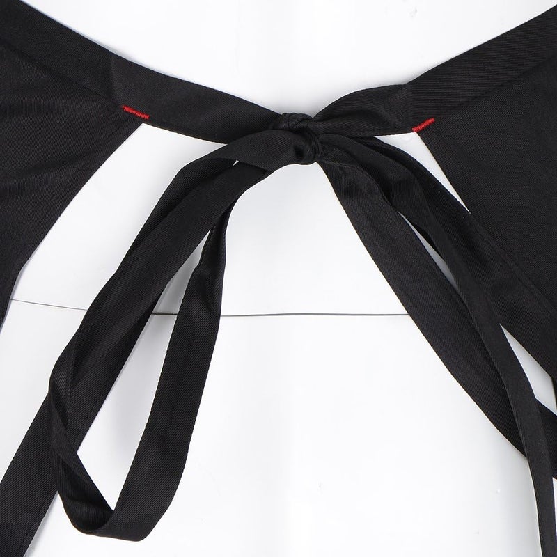 klarako Bistro Apron with One Pocket, Half Long Waist Apron for Baking Cooking Catering, Professional Kitchen Uniform  Black, 68 x 70cm - Image 3