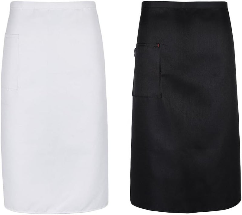 klarako Bistro Apron with One Pocket, Half Long Waist Apron for Baking Cooking Catering, Professional Kitchen Uniform  Black, 68 x 70cm - Image 1