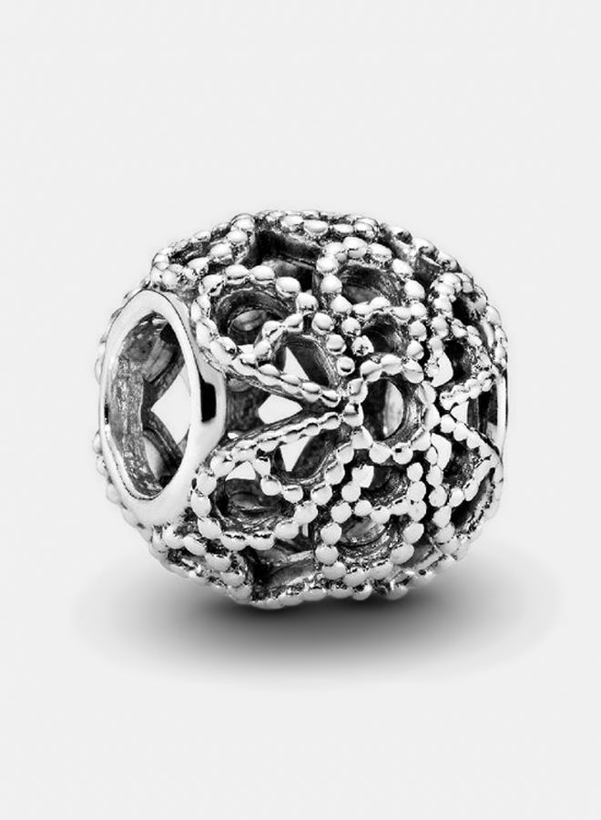 PANDORA Openwork Roses Silver Charm 
