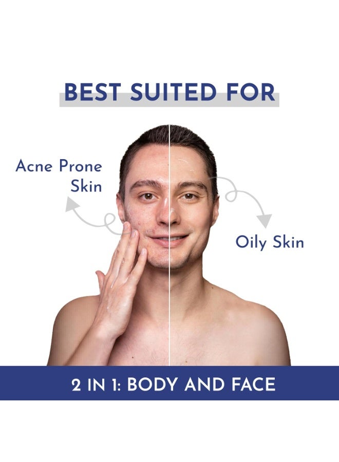 Mannlich Anti-Acne Soap | Controls Excess Sebum | Handmade Body & Face Soap for Acne-Prone and Oily Skin | 2% Salicylic Acid, 2% Niacinamide & 2% Tea Tree Oil | Brightens Skin, Fades Dark Spots | Prevents Body Acne | pH Balanced, SLS Free, Dermatologically Tested | 75 g (Pack of 2) - Image 2