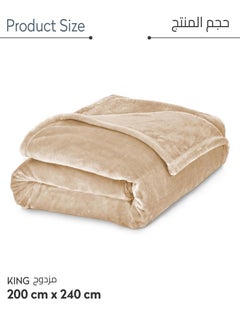 Donetella Fleece Blanket King Size(200 X 240 CM) Super Soft Throw Blanket With 300 GSM Best Lightweight Warm Plush Throws For Bed, Sofa,Couch And Camping,French Beige  - Image 3