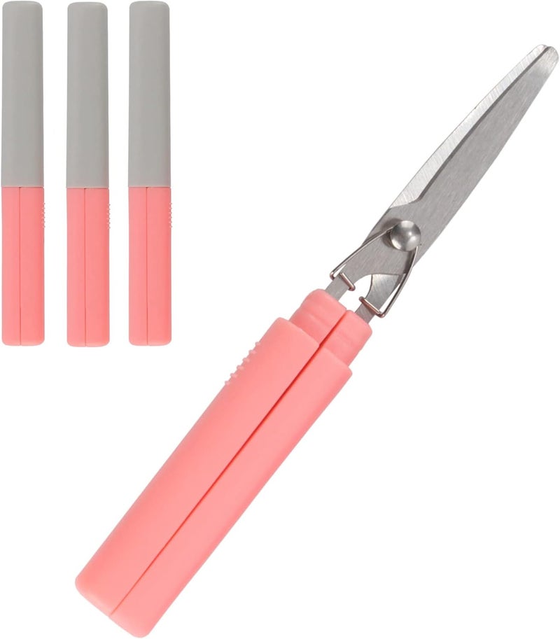 BambooMN JubileeYarn Mini Pen Portable Travel Safety Scissors  Pink  3 Pairs