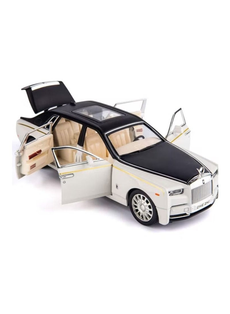 Back Die-cast Car 1:24 New Rolls-Royce Phantom Diecast Metal Pullback Toy car with Openable Doors & Light,Music Boys for Kids - Image 1