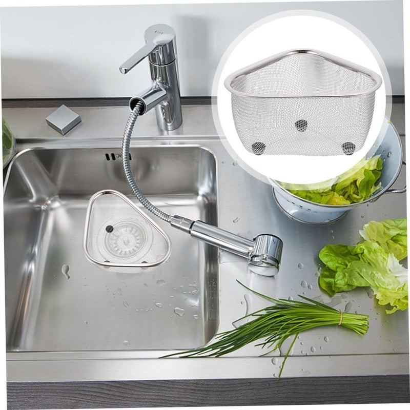 Triangle Sink Draining Basket Corner Storage For Kitchen, Plastic, Hand Wash - Image 3