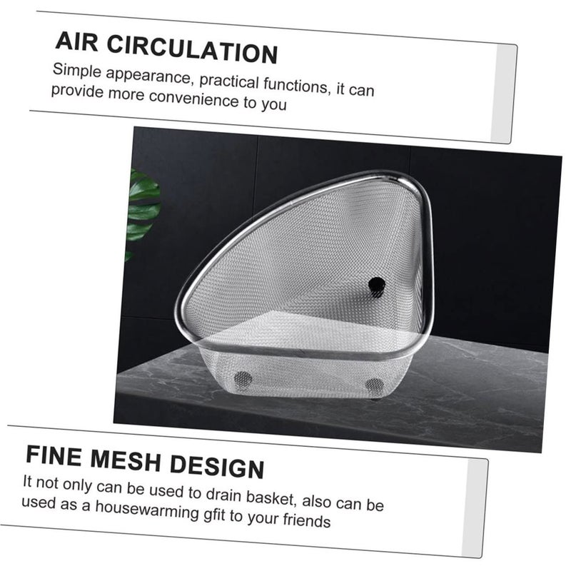 Triangle Sink Draining Basket Corner Storage For Kitchen, Plastic, Hand Wash - Image 4