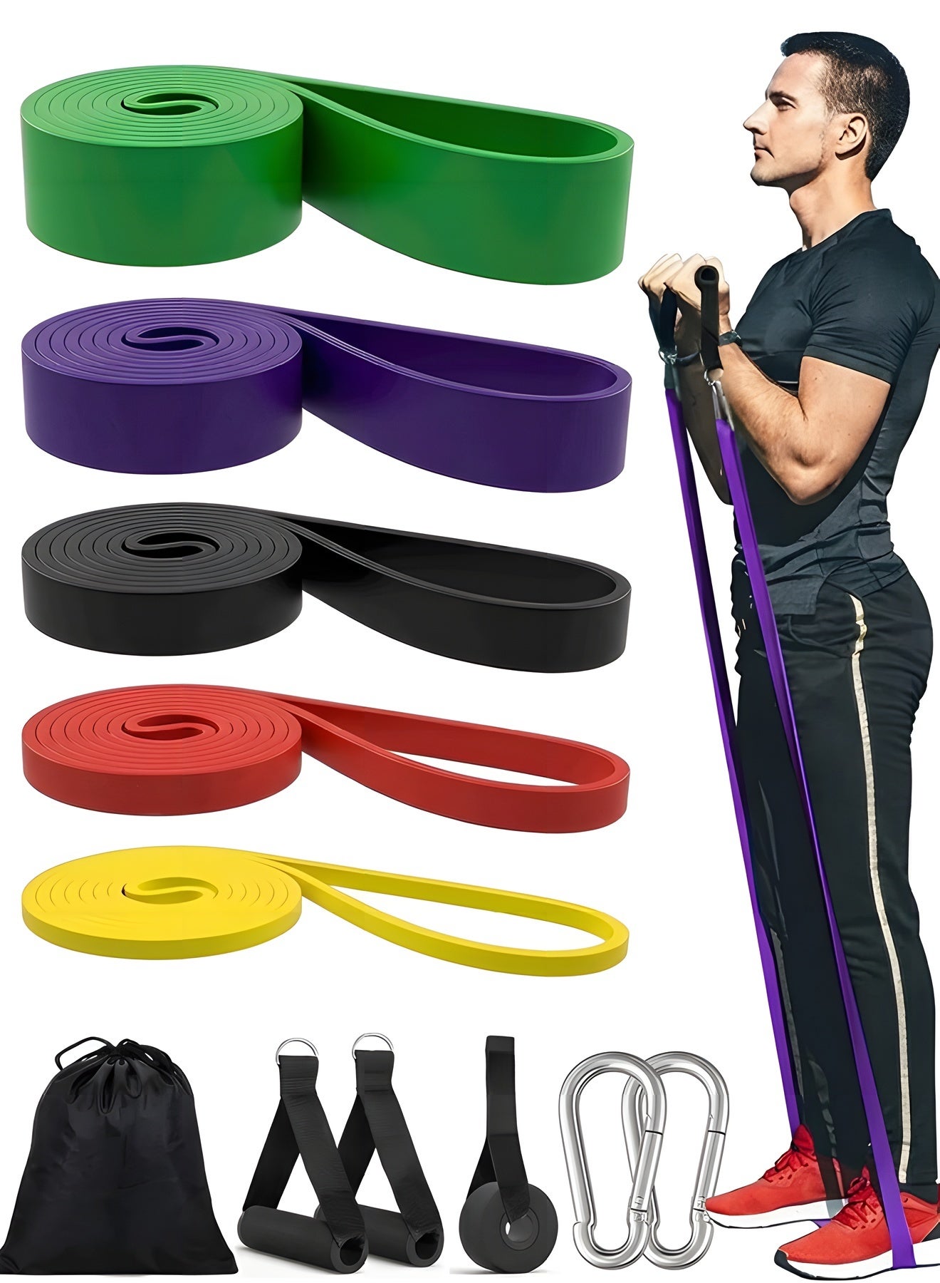 Beauenty Resistance Bands Set,Exercise Band Pull UP Assist Bands,Stretching Straps,Workout Bands for Calisthenics Equipment,Exercise Bands for Working Out,Muscle Training,Men Women Physical Therapy