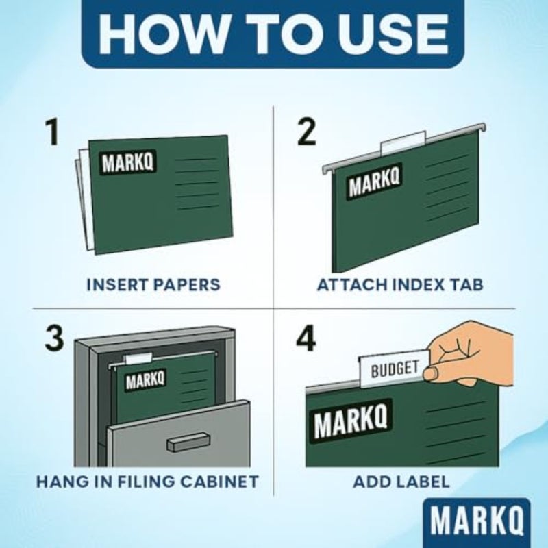 Hanging File Folders, Pack of 10 Suspension Files for Filing Cabinet Folders School Home Work Office Organization - Image 4