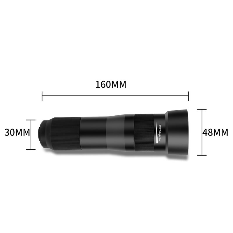 38X Telephoto Phone Lens, Black Premium Optical Aluminum & Schmidt Prism Monocular Telescope - High Resolution Anti-glare Lens for Bird Watching, Concerts, Outdoor Sports & Travel - Image 5