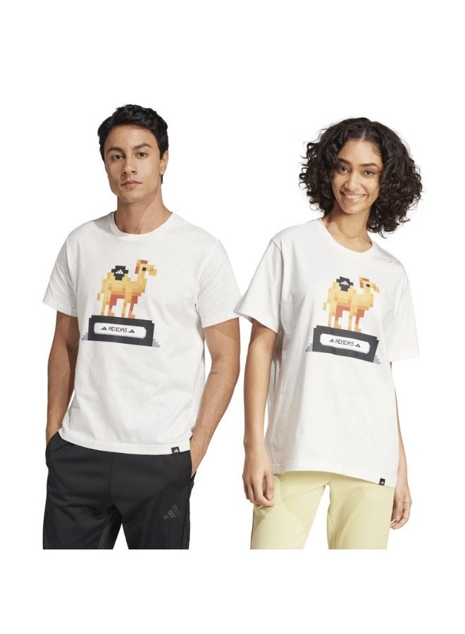 adidas Originals adidas CAMEL PIXEL White Training T-SHIRTS for Unisex - 3XS - Image 4
