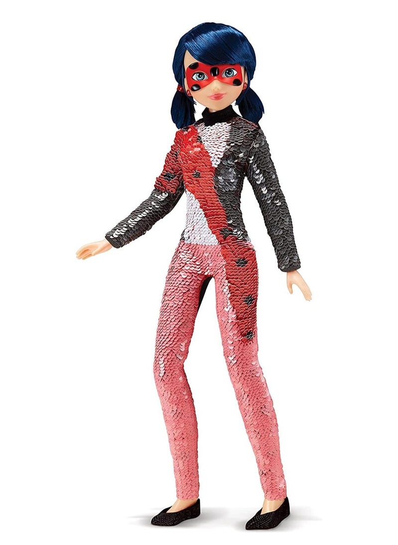 Miraculous - Fashion Flip Marinette To Ladybug with Sequin Outfit Doll by Playmates Toys | Material : Plastic |Fashion Doll | Age Group : 4Years+ - Image 1