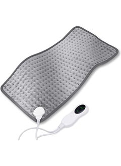 Portable Heating Pad, Electric Hot Heating Pad for Period Cramps Neck Shoulder Pain Relief, 10 Temperature Settings, 3 Timer, Auto Shut Off Function, Gifts for Women, Men (Grey, 12 inch × 24 inch)