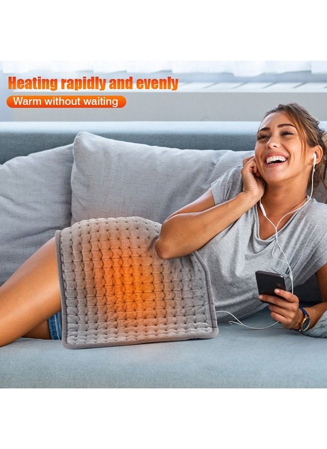 Arabest - Portable Heating Pad, Electric Hot Heating Pad for Period Cramps Neck Shoulder Pain Relief, 10 Temperature Settings, 3 Timer, Auto Shut Off Function, Gifts for Women, Men (Grey, 12 inch × 24 inch) - Image 1